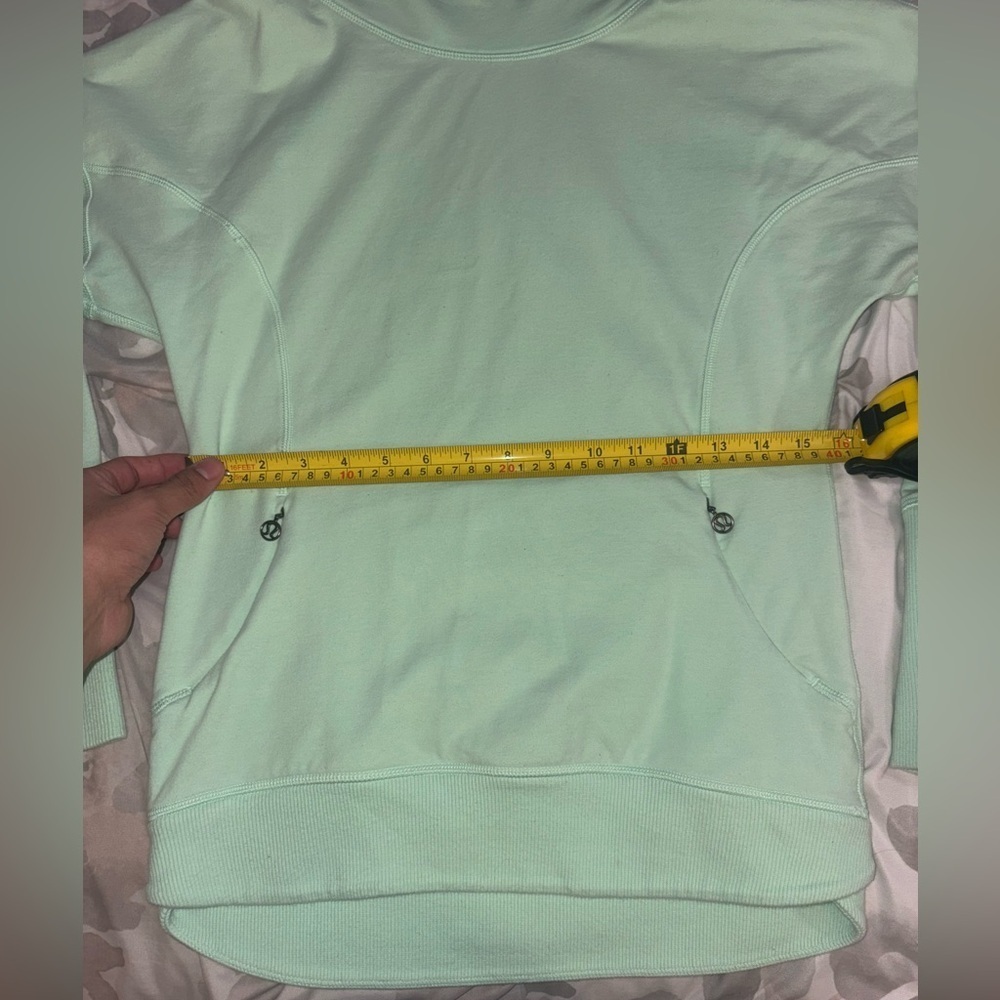 Lululemon Rest Day Pullover Mint Green Cowl Neck Sweatshirt Size 4 - Picture 8 of 16